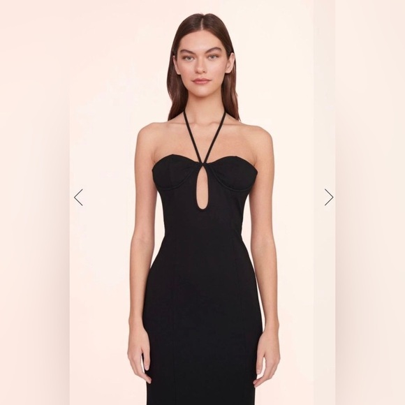 Staud Bardot Cutout Halter Dress M - Picture 2 of 10